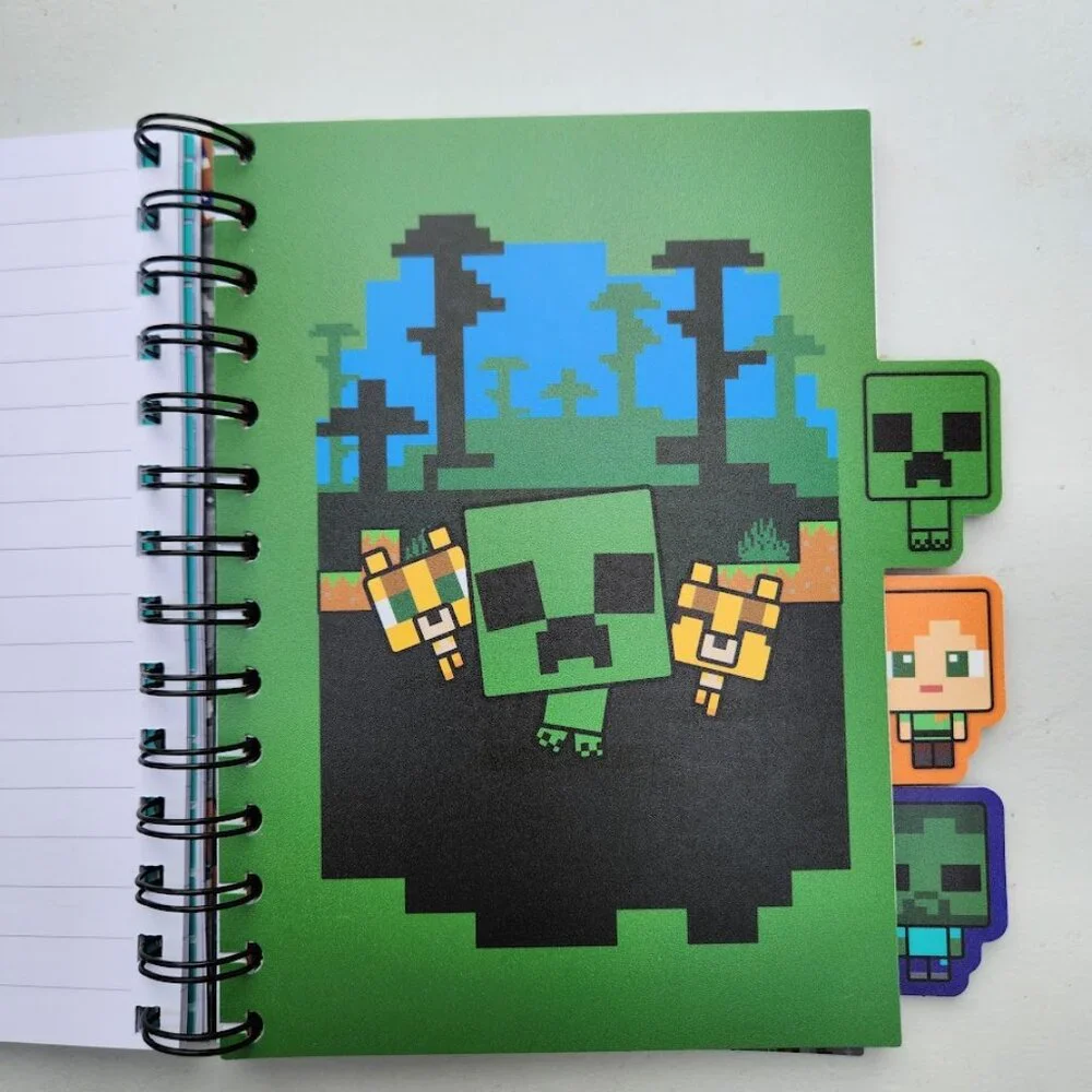NEW Minecraft Notebook with Dividers School Supplies Spiral Journal  160 Pages